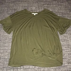 Army green short sleeve shirt